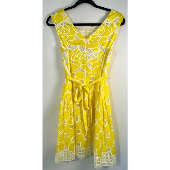 Robbie Bee Women's Size 12 Petite Lemon Yellow Dress Vintage Inspired Cottage - Picture 5 of 12